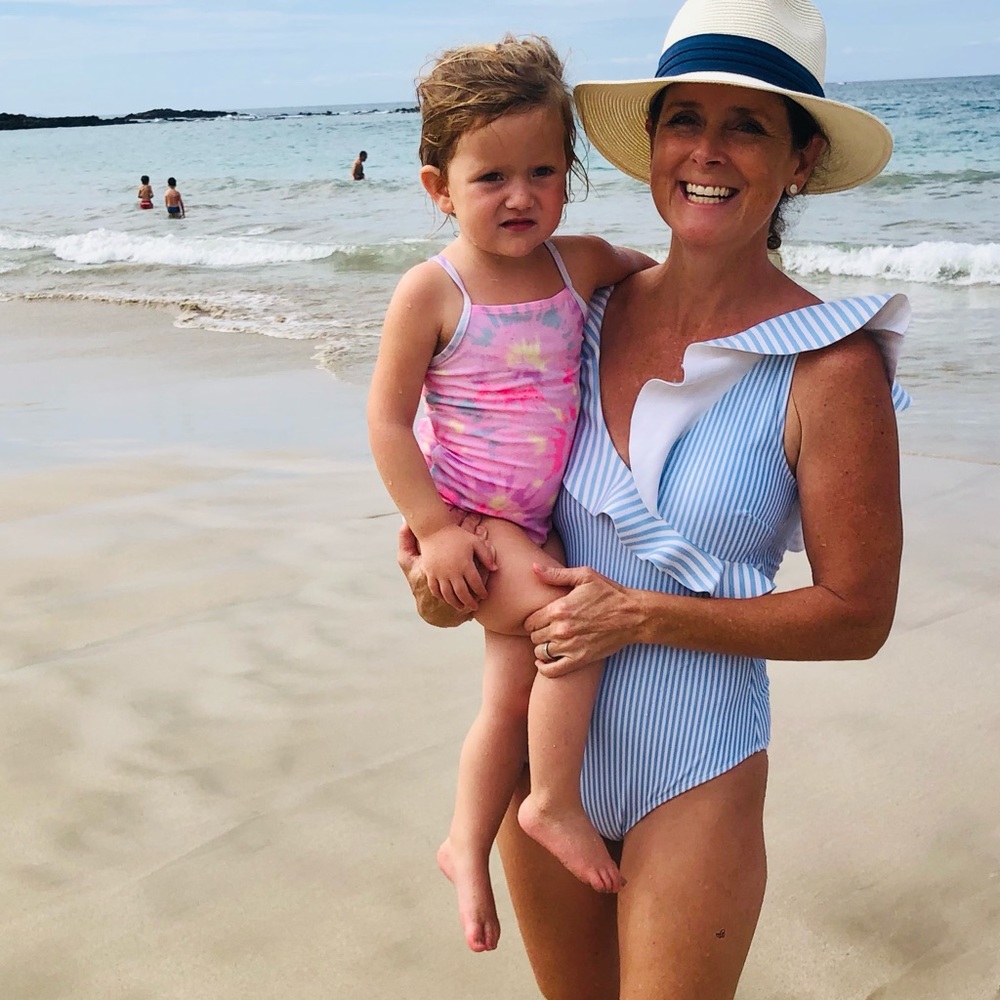 Beautiful stripe preppy swimsuit